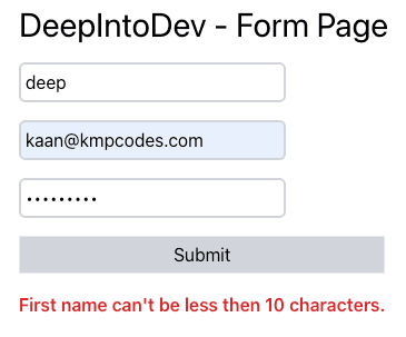 First Name Input Error